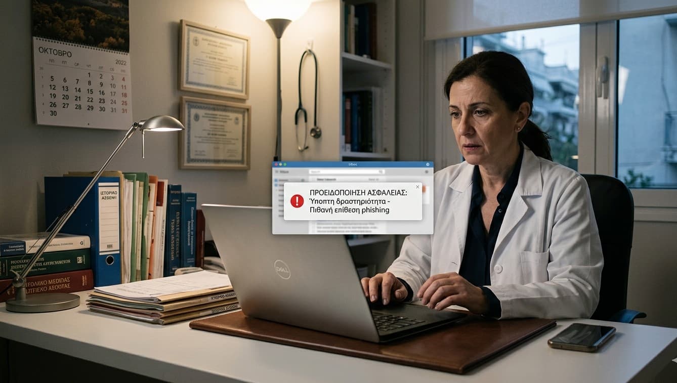 Phishing σε Ιατρείο: Κίνδυνοι, Παραδείγματα και Ασφάλιση Κυβερνοκινδύνων
